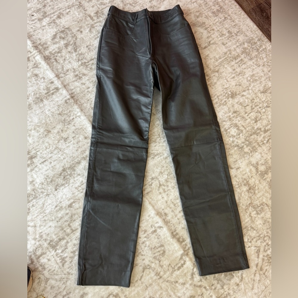 Oleg Cassini vintage 1980s High-Waisted Leather Pants